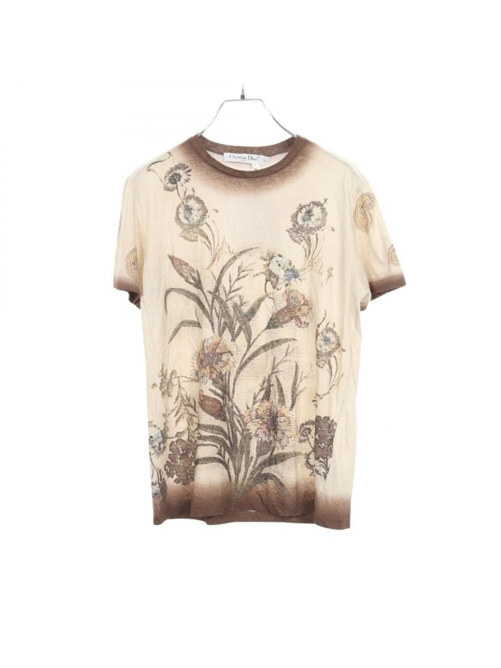Dior Short Sleeve T-Shirt Botanical Print Cotton Fabric